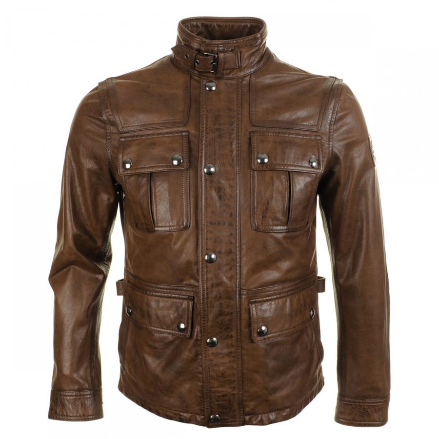 Belstaff Warrington Leather Jacket Walnut Mainline Menswear Belstaff Warrington Leather Jacket Walnut