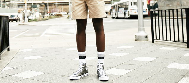 high top converse with shorts