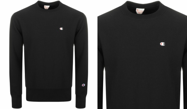 plain black champion sweatshirt