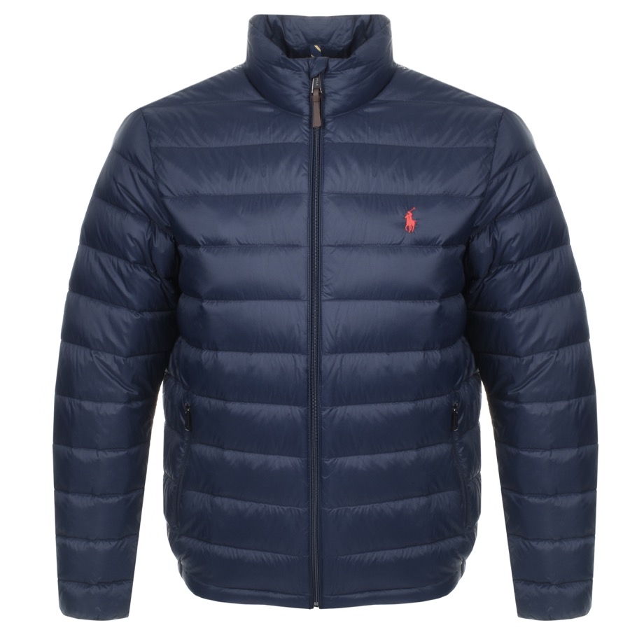 A blue bleeker down jacket in blue