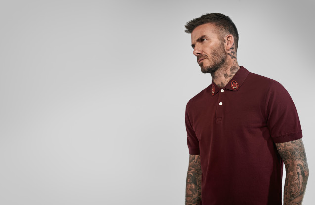 David Beckham wearing a Kent & Curwen Polo Shirt