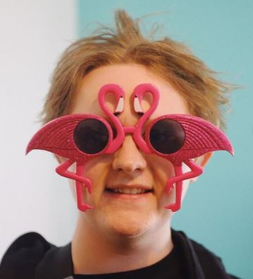 Lewis Capaldi Wearing Flamingo Sunglasses