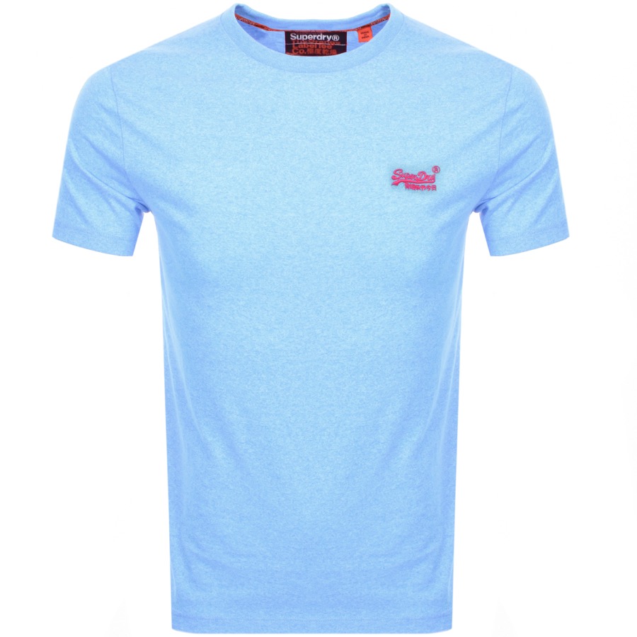 Superdry Orange Label T-shirt in bright Fluro Grit Blue