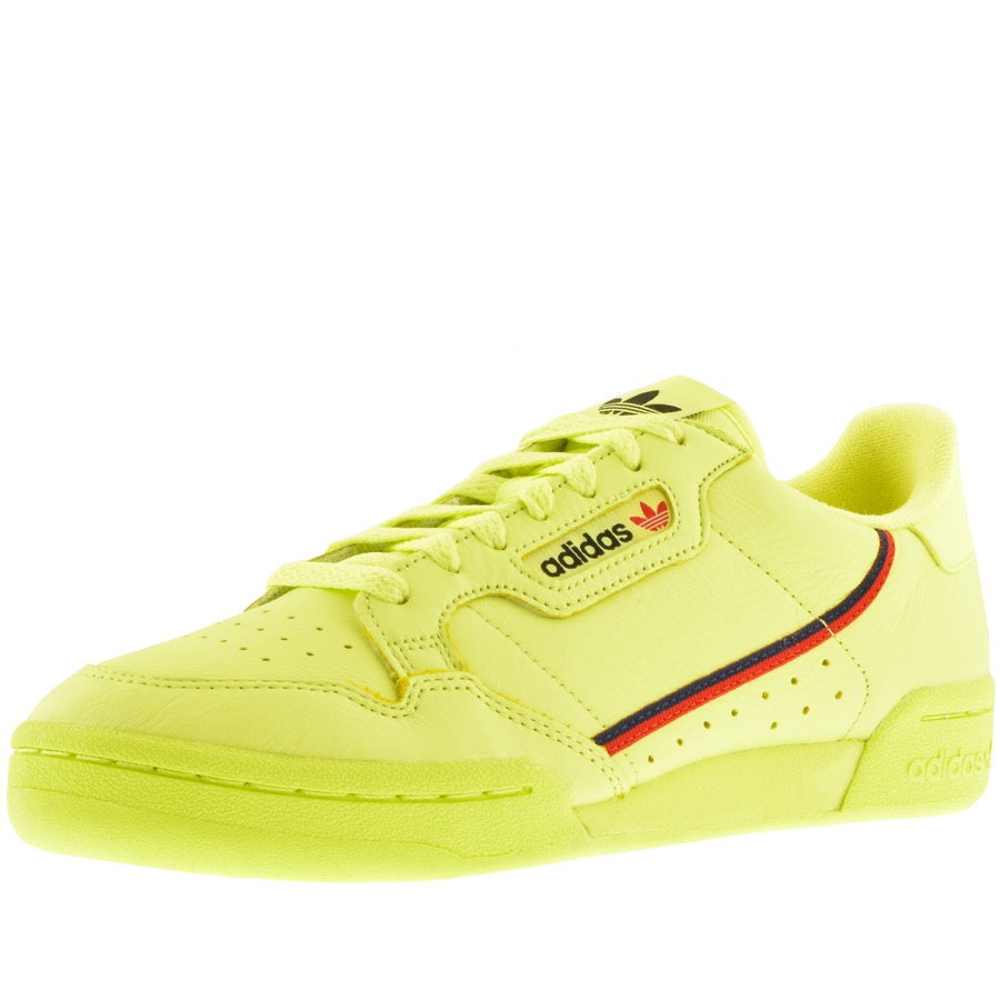 Adidas Originals Continental 80 Trainers in Neon Yellow