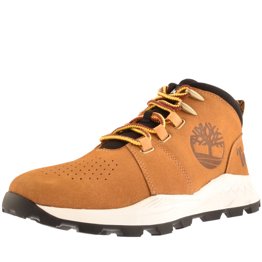 imberland Brooklyn City Mid Boots In Nubuck Caramel Brown, A combination of boot and trainer. 